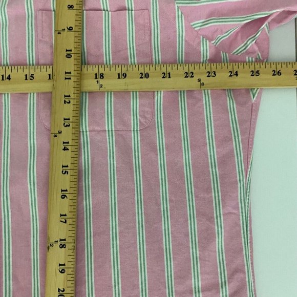 Ralph Lauren Button Down Shirt Long Sleeve Pink Stripe Cotton Classic Fit Large - Picture 8 of 9